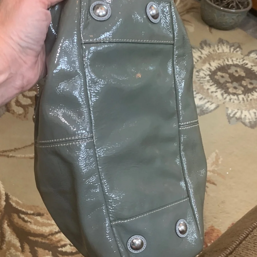 Coach Dark Olive Green Leather Shoulder Bag - Picture 9 of 9